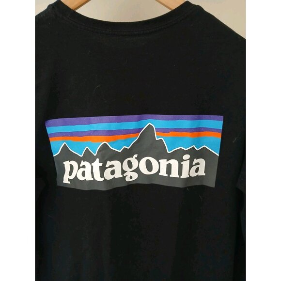 Patagonia Responsibili-tee Logo L/S T-Shirt Size Small Black - Picture 7 of 8